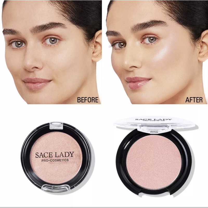 Sace Lady Makeup Highlighter Pressed Powder 6 Colours Face Glow Makeup Shimmer Cosmetic Shopee Malaysia