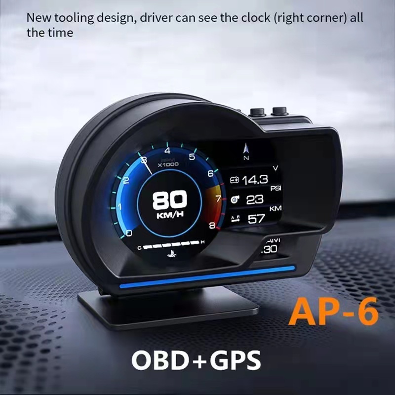 ‼️Ready Stock   AP6 OBD OBD2 Meter Alarm Speed Gauge display Water Oil temp RPM