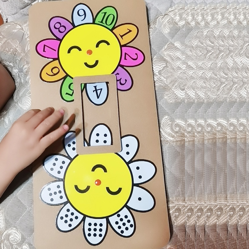 Essential Purpose Montessori Math Teaching Aids Kid Flower Point Number Matching Toy Toddler Intellectual Develop Ear... - Image 4