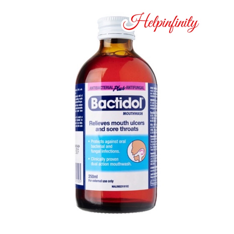 Bactidol Antibacterial Plus Antifungal Mouthwash 250ml Relieves Mouth