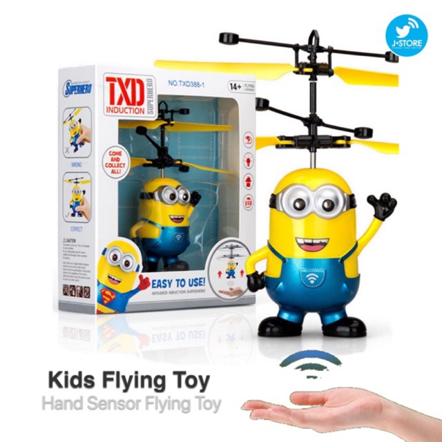 flying minion helicopter with hand sensor