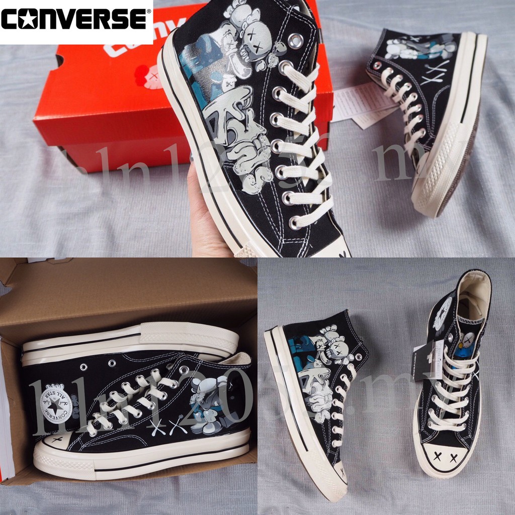 Kaws X Converse 100% Original Converse Shoes 1970s Black Sneakers Man Woman  Canvas Kasut | Shopee Malaysia