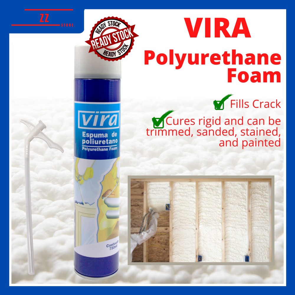 [Ready Stock] Vira Polyurethane Foam PU Foam Spray (750ml) Fills Cracks