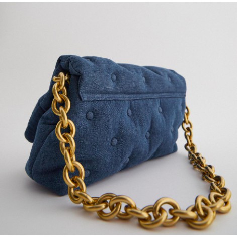 denim quilted purse