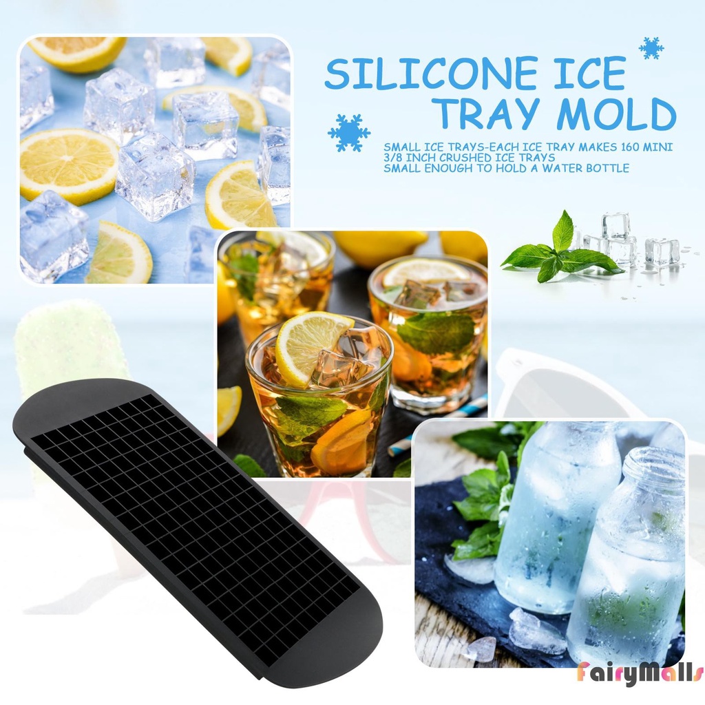 Silicone Mini Ice Cube Trays 160 Cube Crushed Ice Molds Stackable Flexible Shopee Malaysia