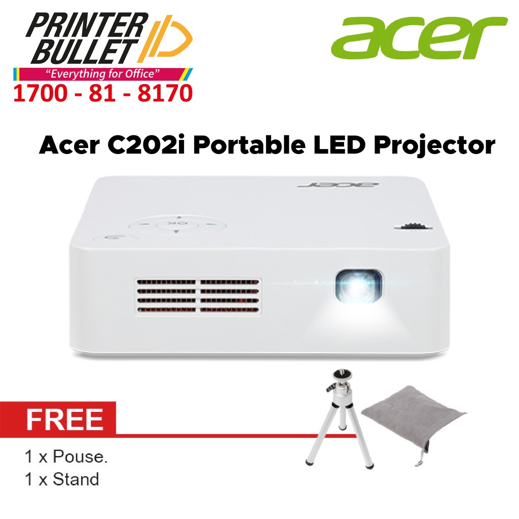 Acer C2i Portable Led Projector Fwvga 854 X 480 300 Ansi 5000 1 Hdmi