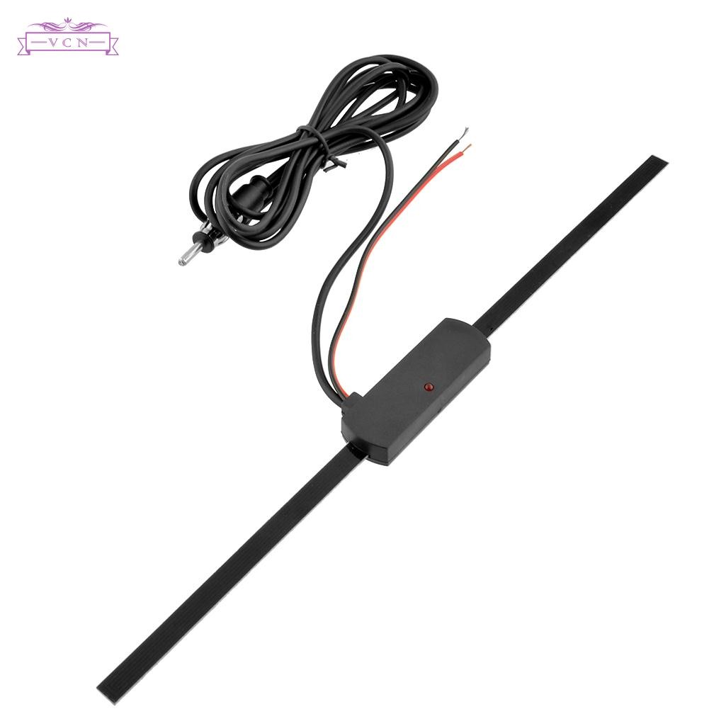 Universal Amplified Glass Mount Car Stereo FM Radio Antenna Windshield ...