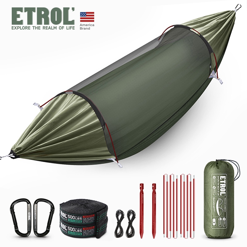 ETROL Single Hammock Outdoor Swing AntiMosquito Field Leisure Mosquito