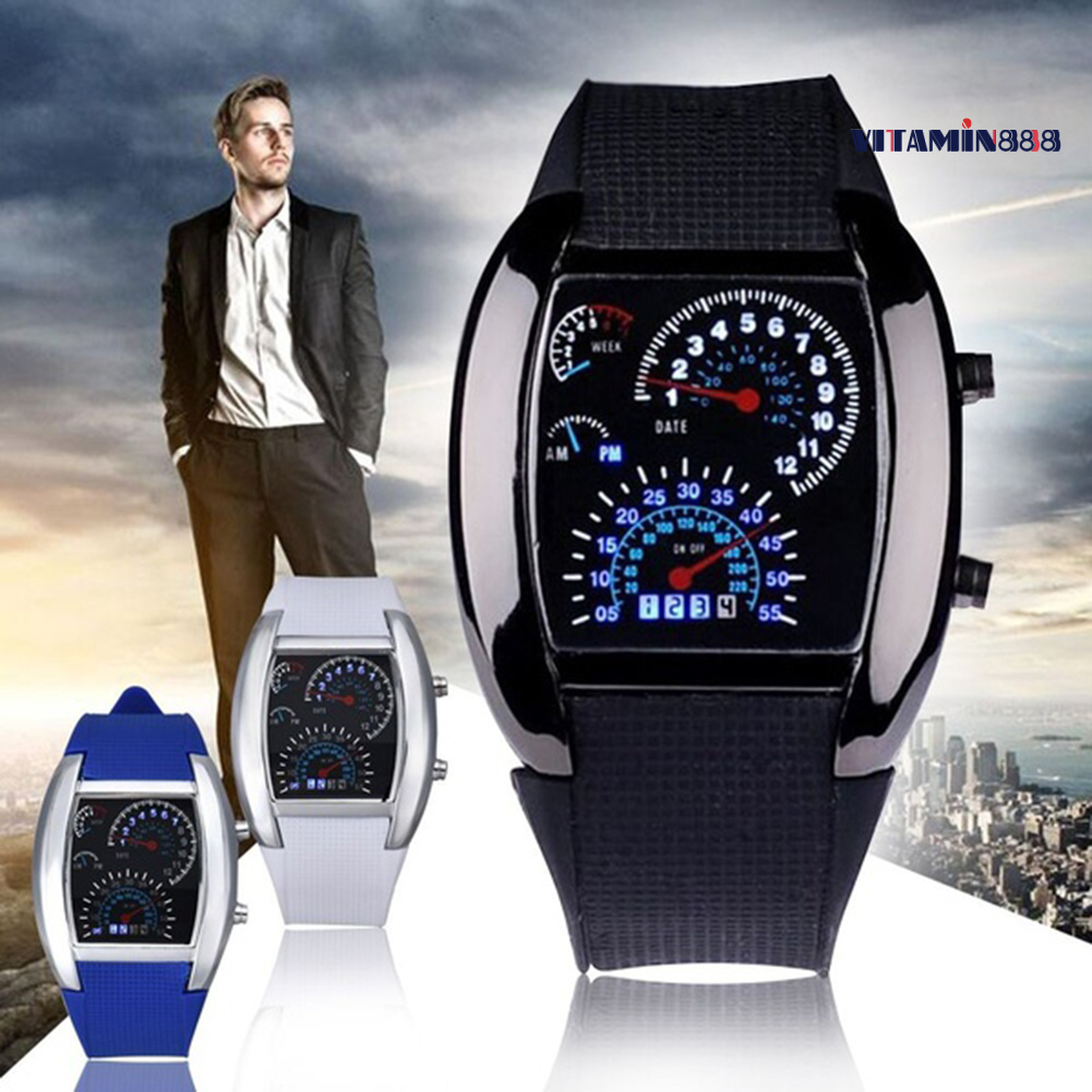 Charm Men's Hall Foreign Trade led Electronic Aviation Watch Fashion Sports Fan-Shaped Dashboard Creative