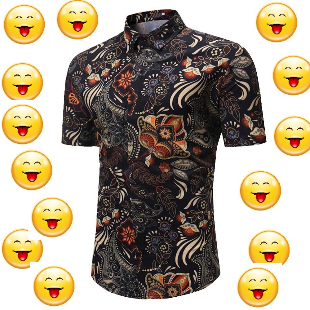 baju kemeja lelaki  corak  batik  bunga kampung dd1a Shopee 