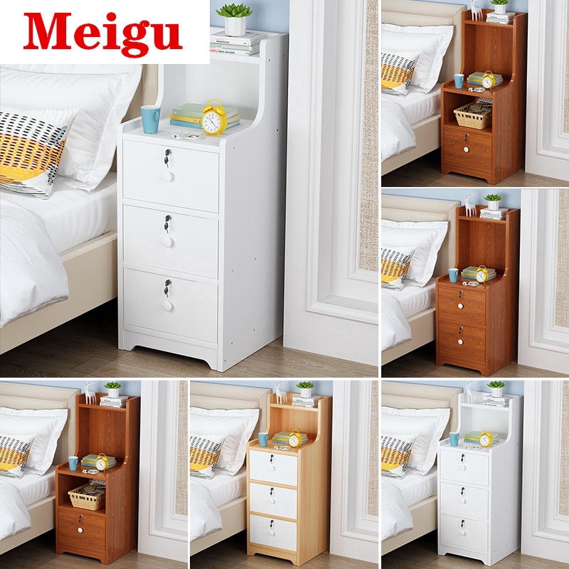 🌟Ready Stock🌟 Bedside Table Ultra Narrow 20/25/30cm Storage