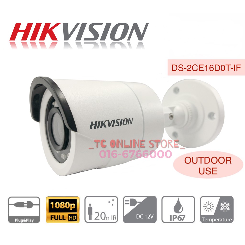 HIKVISION 2MP 1080P Full HD Outdoor IR Bullet TVI Camera HIK DS