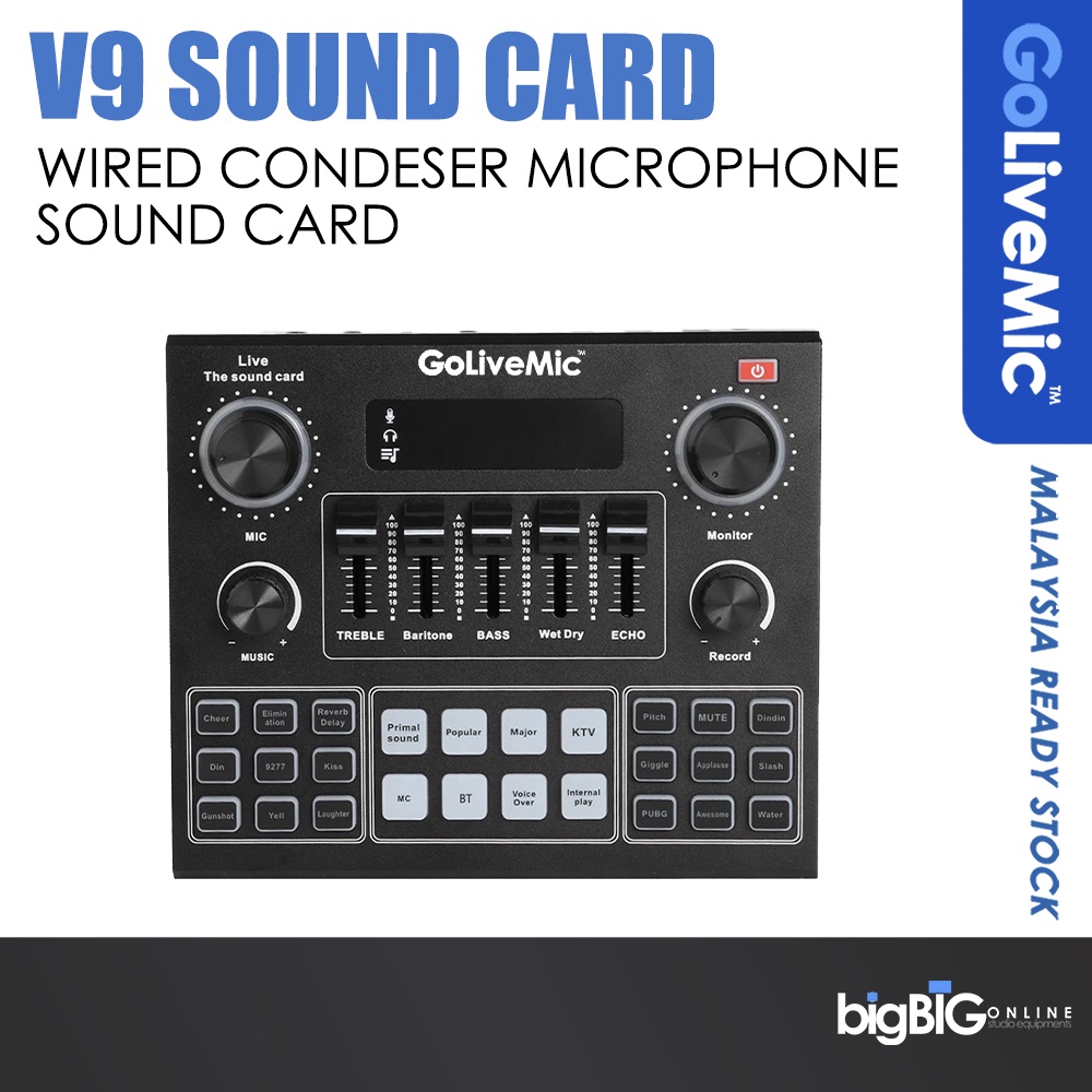 V9 Sound Card Audio Set Interface External Usb cast Studio Live