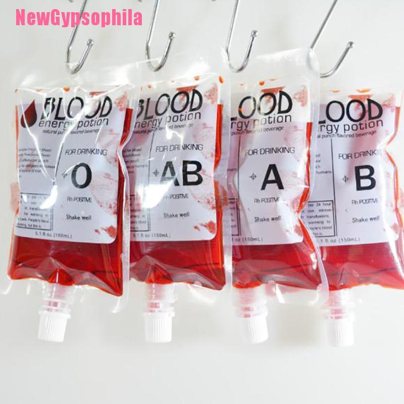 [NewGypsophila] 10X Halloween Cosplay Drink Bags Blood Pouch Props Zombie Beverage Drink Bags