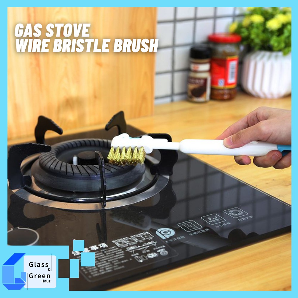 Gas Stove Wire Bristles Brush Cleaner With Foldable Stainless Steel Needle Kitchen Equipments
