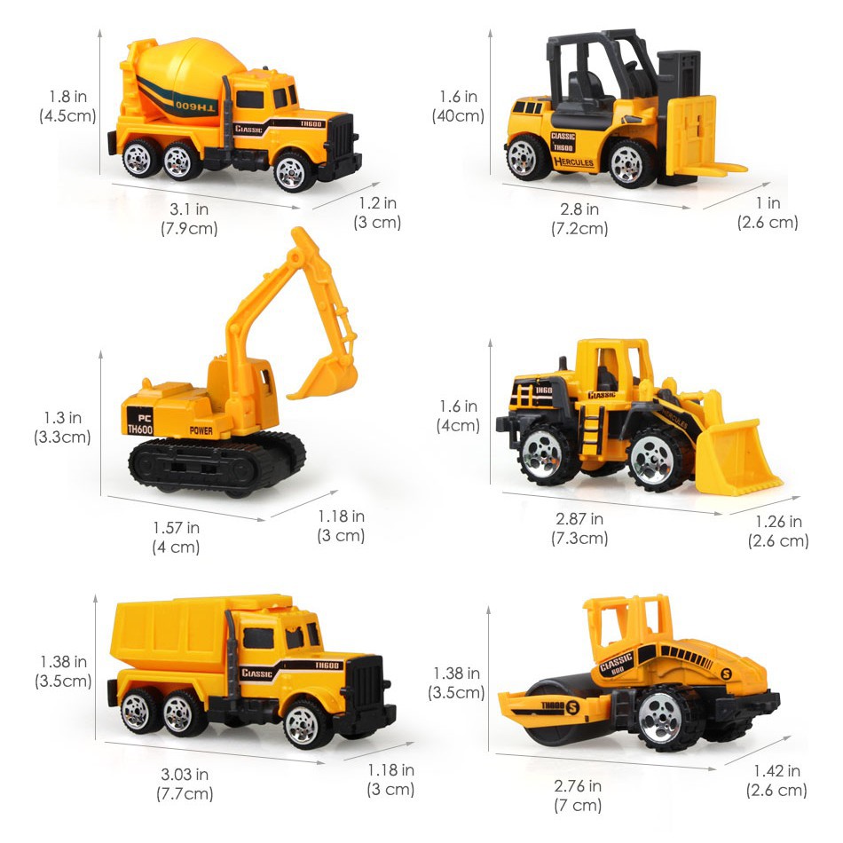 For Kids 1 6 Pcs Alloy Truck Carrier Engineering Construction Model Crane Excavator Bulldozer Lorry Car Toy Gift Kids Shopee Malaysia