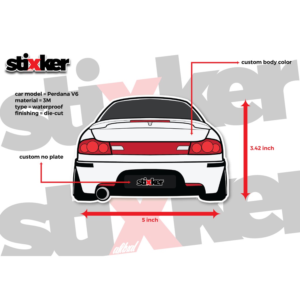 Sticker Belakang Kereta Proton Perdana V6 Shopee Malaysia