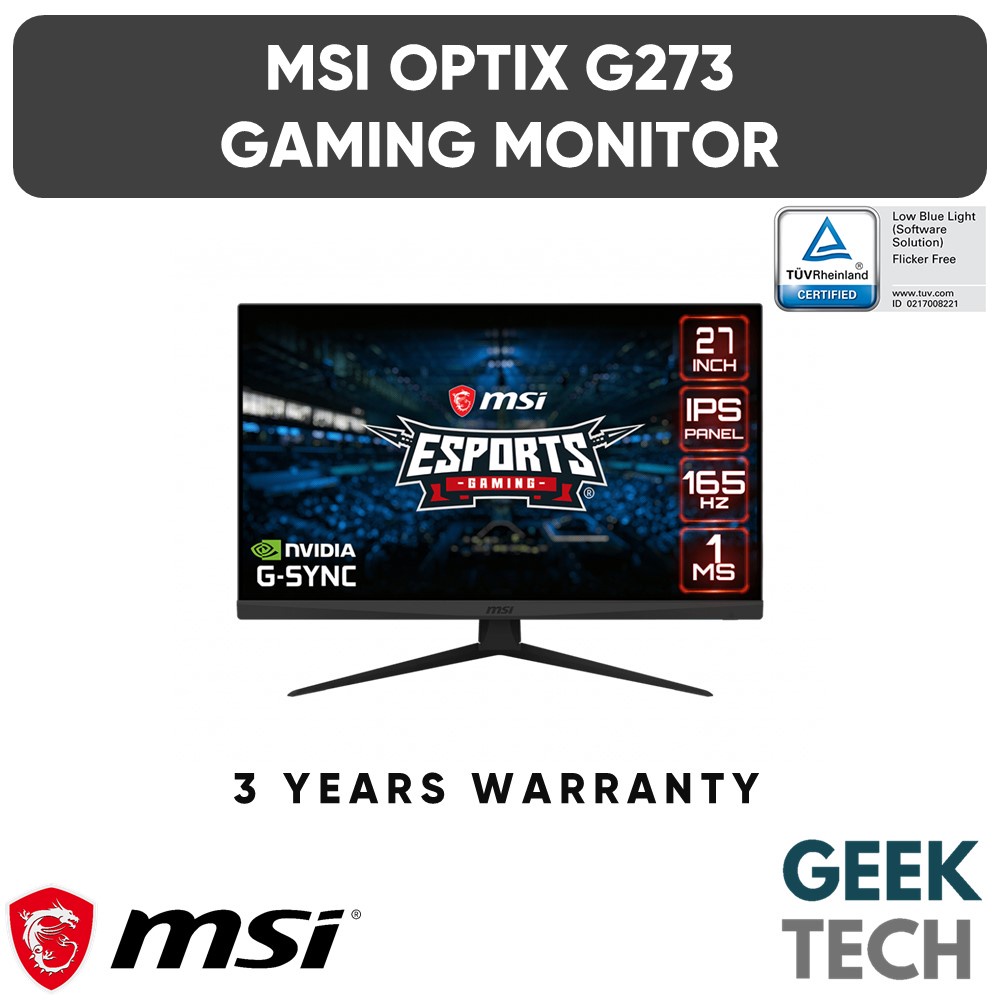 MSI Optix G273 27" Full HD IPS 165Hz 1ms Gaming Monitor Shopee Malaysia