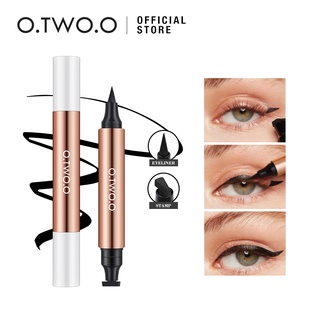 O.TWO.O Stamp Eyeliner 2 in 1 Eyeliner Black Double Head Waterproof Eyeliner Pencil Eye Makeup eyeliner stamp eyeliner #2