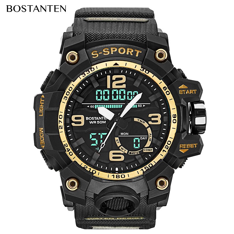 Bostanten Men's Waterproof Shockproof Shock Alarm Sports Watch | Shopee ...