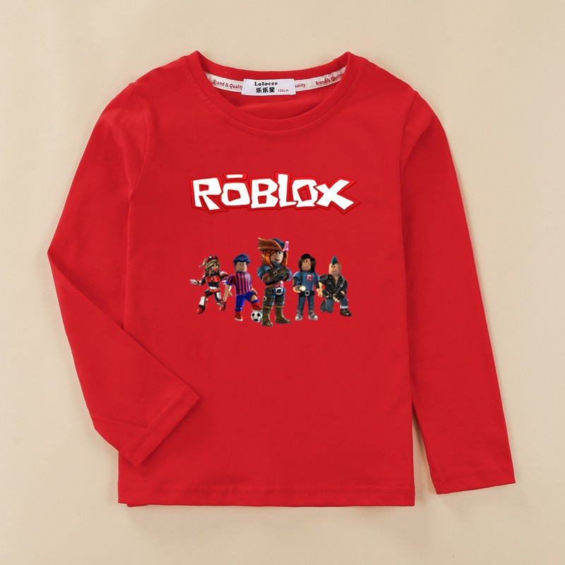 Boy Fashion Long Sleeves Tees Roblox T Shirt 3 14 Age Kid Casual Roblox Tops Shopee Malaysia - roblox red dino shirt