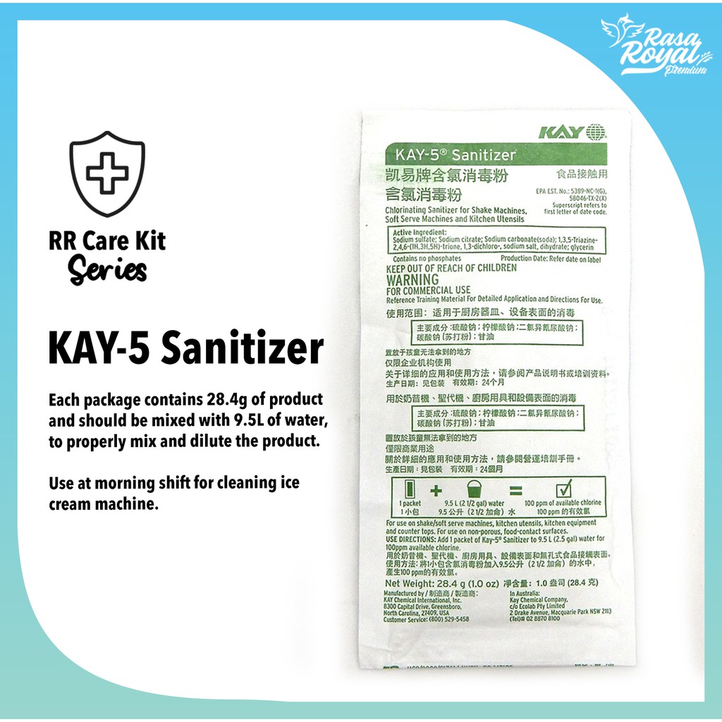 KAY5 Sanitizer / Cleaner RR Care Kit Series Sanitizer for ice