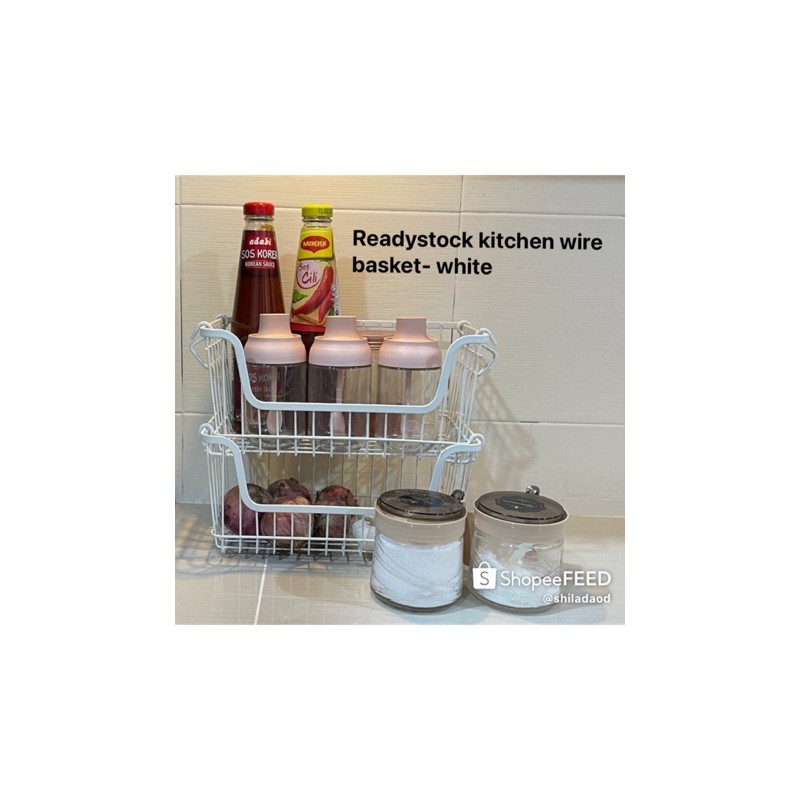 Wire Kitchen Basket White Edition Shopee Malaysia   4073d66a7e2c0da8397cb76b1eb042f5