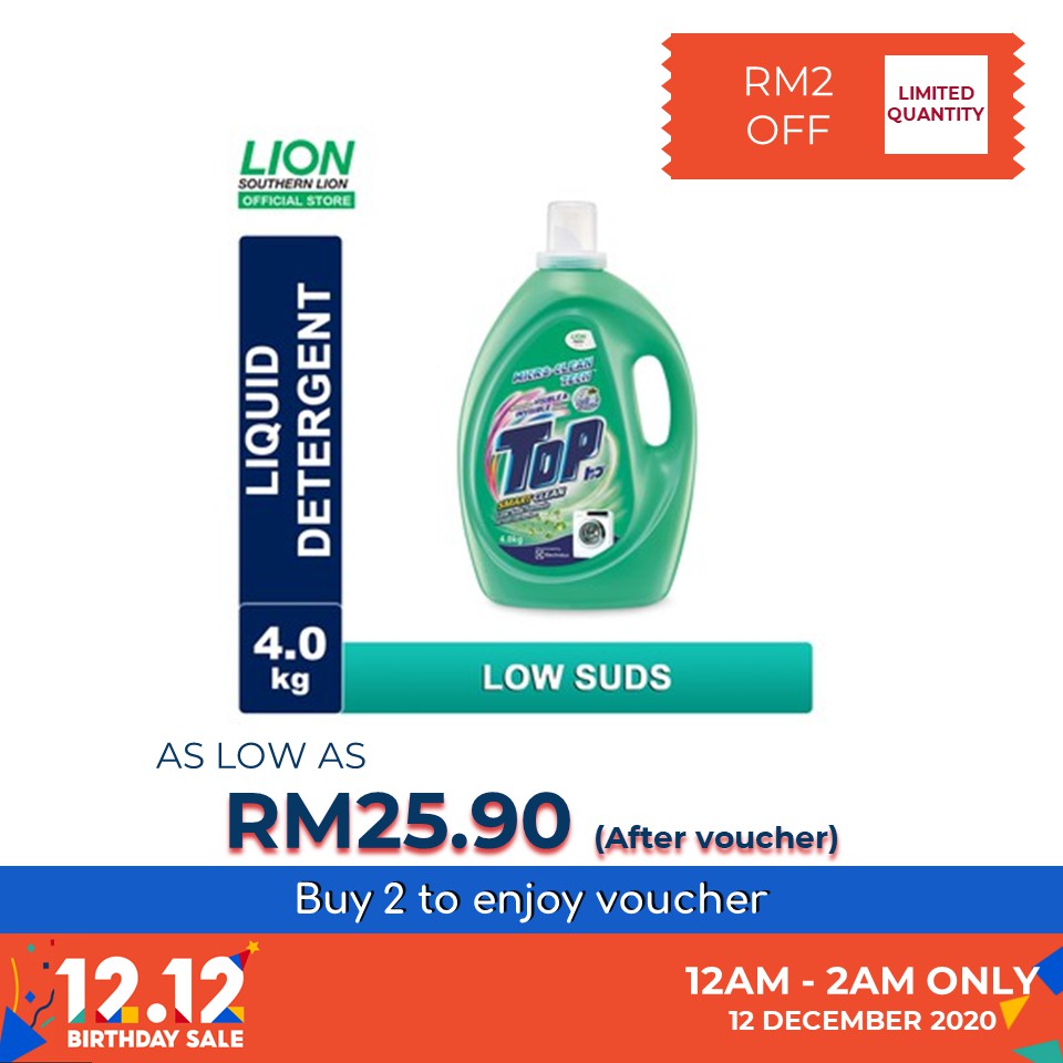 TOP Front Load Liquid Laundry Detergent Smart Clean Low Suds (4kg) Shopee Malaysia