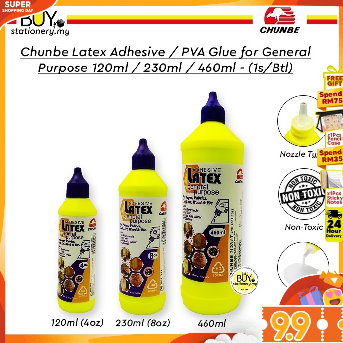 Chunbe Latex Adhesive PVA Glue for General Purpose 120ml / 230ml