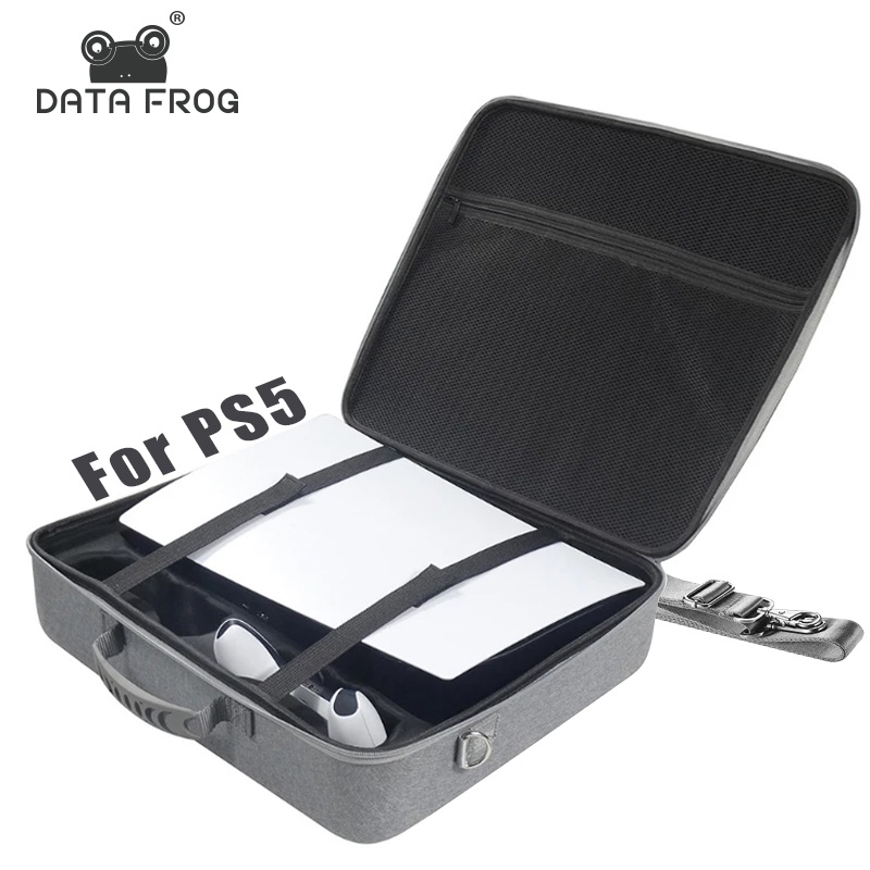 Data Frog Travel Storage Bag For PS5 Console Hard Shell Protective Layer Large Capacity Shoulder Handbag For Playstation 5