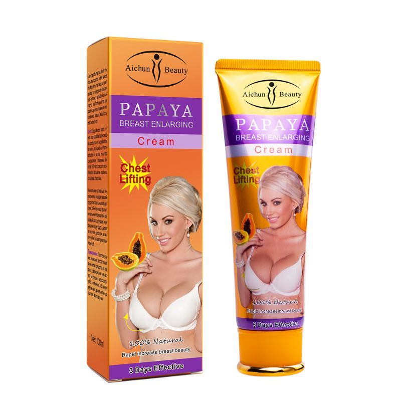 Aichun Beauty 100% Natural Papaya Breast Enlarging Essential oil and Papaya Breast Enlarging Cream 100G