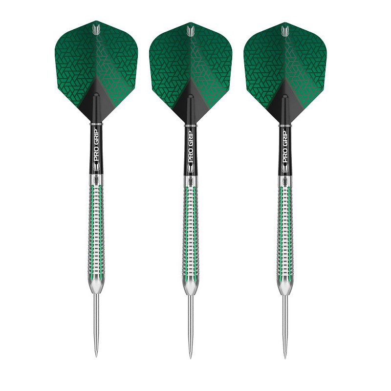 Dart Set TARGET Steeldarts Agora Verde 90% Tungsten Darts 