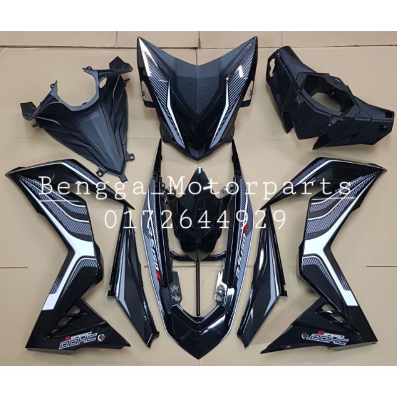 Rs150 V1&V2 Cover Set Custom Hitam Kilat Shopee Malaysia