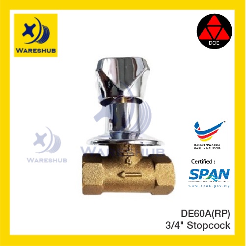 DOE Basic Series Spring Stopcock DE60A(RP) 3/4" Bathroom Accessories