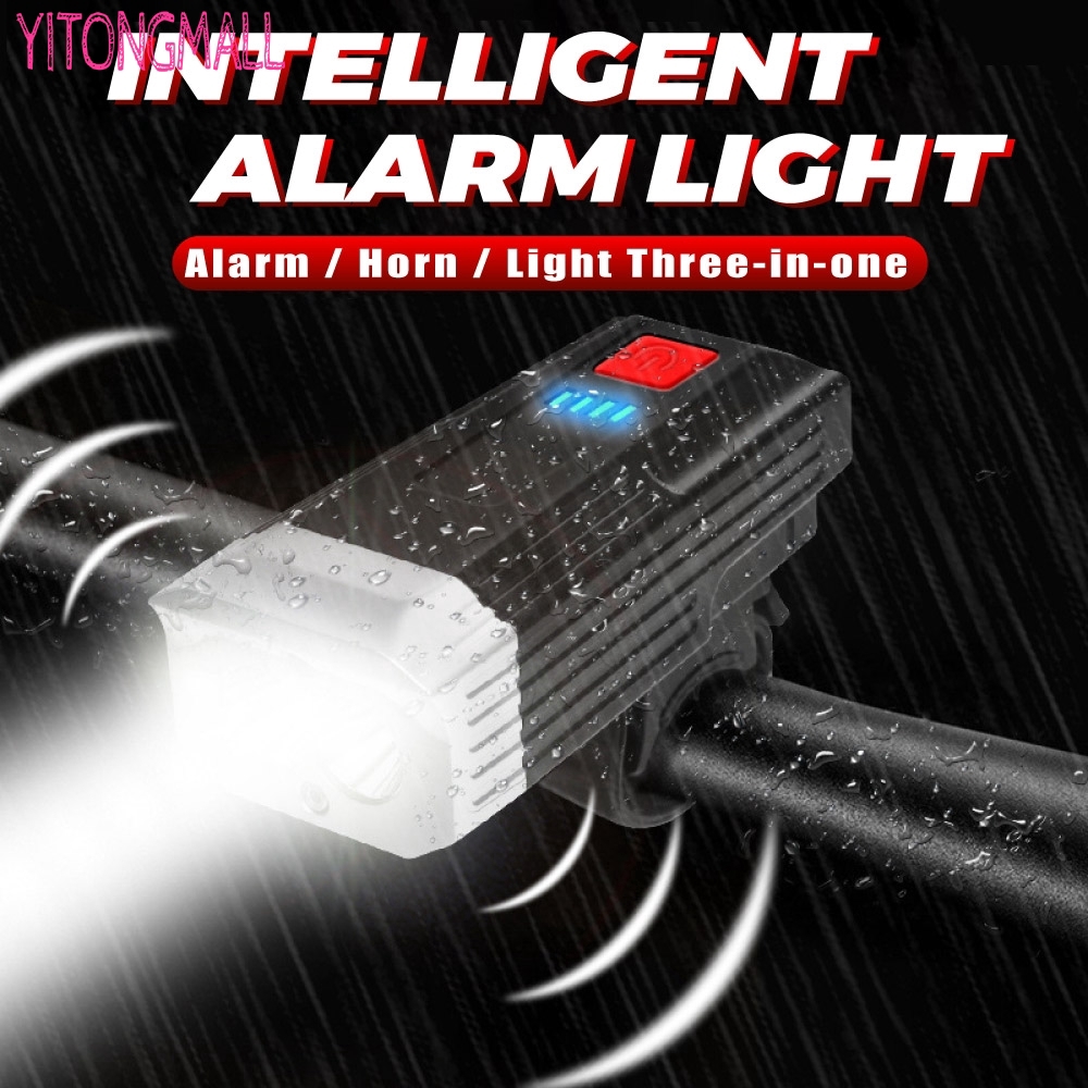 T6 Lamp Bulb Bicycle Headlight 120dB Horn USB Rechargeable Bike Front Light