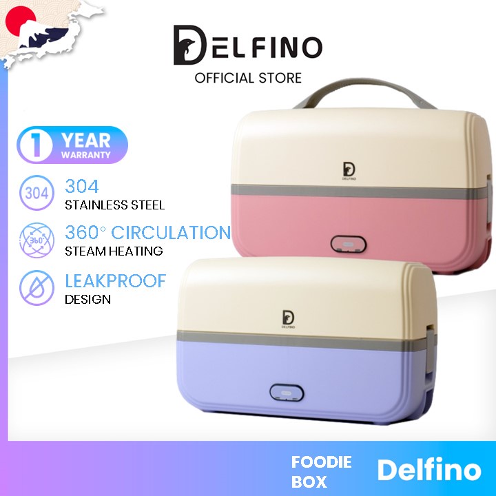 Delfino Foodie Box Portable Electric Heating Double Layer Stainless
