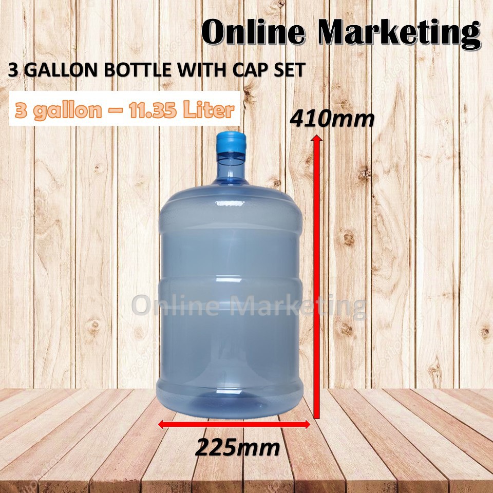 3 Gallon or 5 Gallon Water Bottlo With Cap Set For Water Dispenser