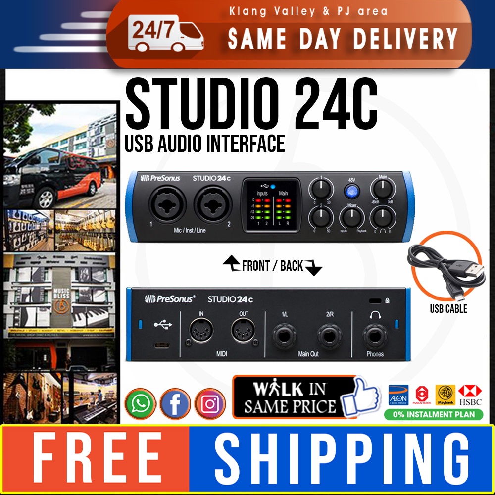 SAME DAY DELIVERY* PreSonus Studio 24c USB-C Audio Interface | Shopee  Malaysia