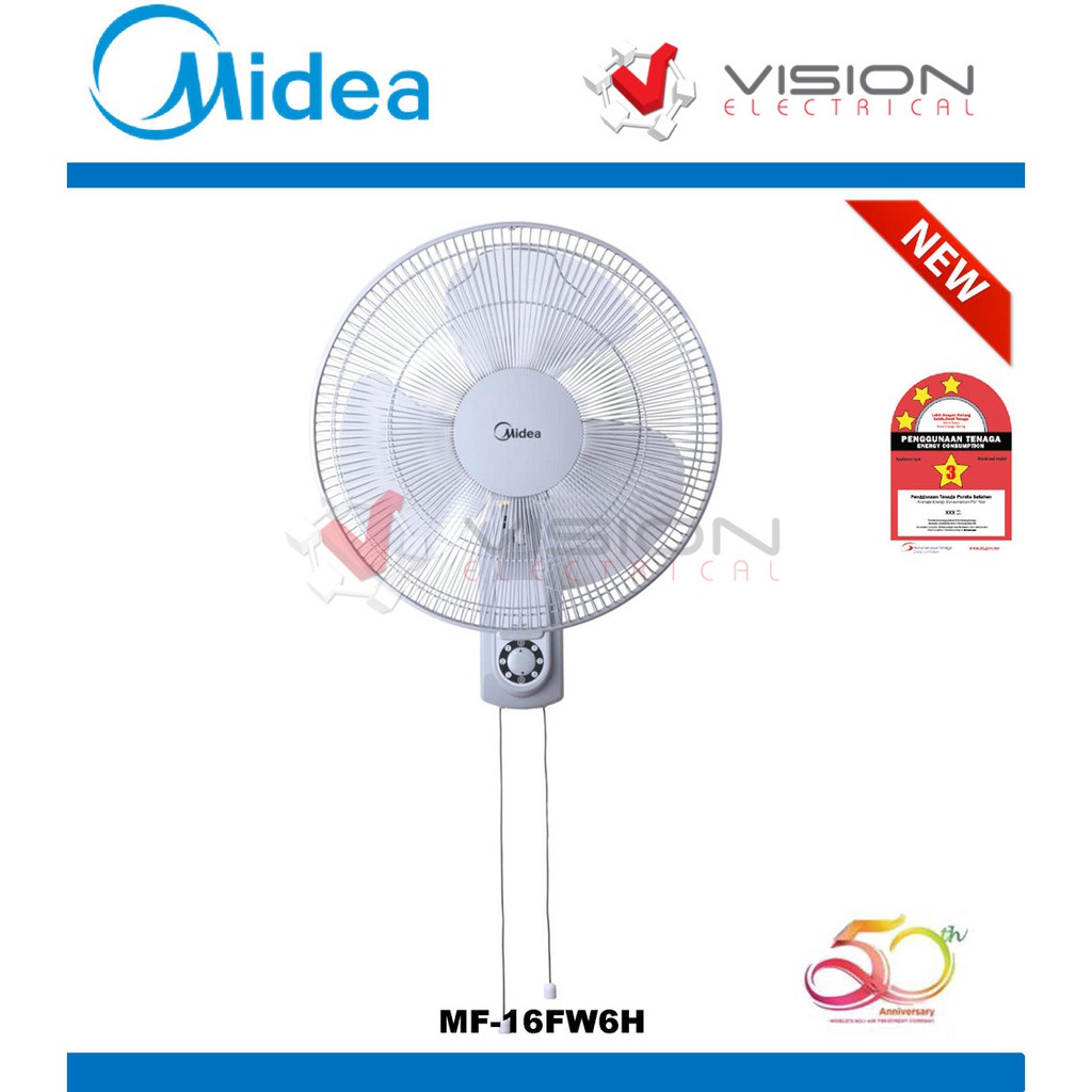 Midea Wall Fan 16 Without Remote Mf 16fw6h 1 Year Warranty Kipas Dinding Shopee Malaysia
