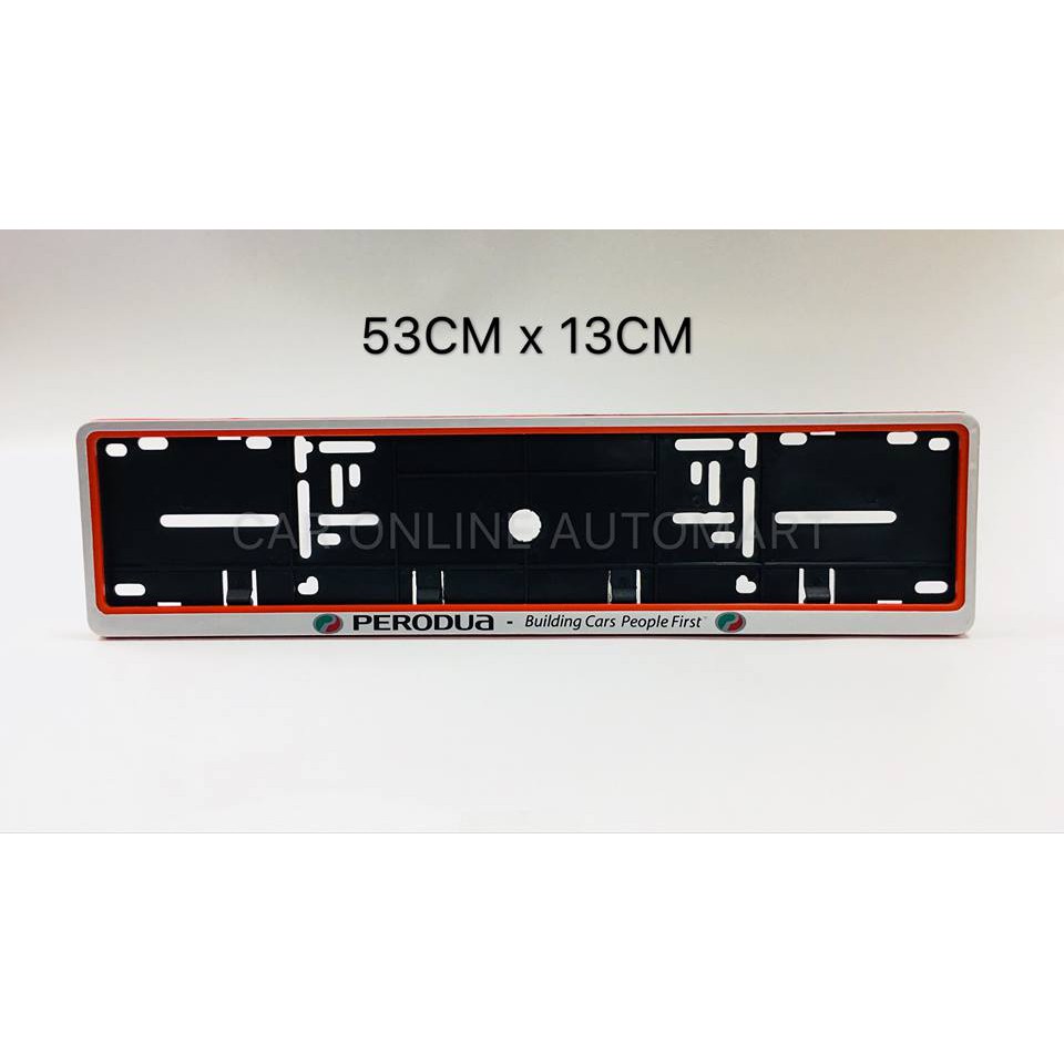 Car Number Plate License Frame Cover With Logo Perodua Red Line 53cm X 13cm Shopee Malaysia