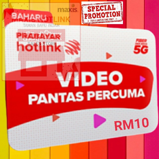 Buy Hotlink Video Prepaid Sim Card Free 10gb Free 10gb Youtube Viu Iflix Astro Go Tonton Seetracker Malaysia