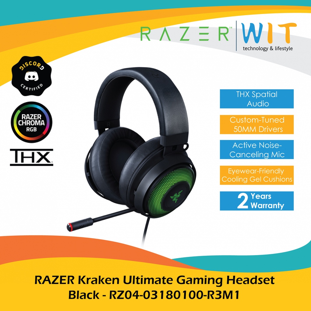 RAZER Kraken Ultimate Gaming Headset - Black - RZ04-03180100-R3M1