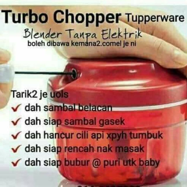 Ready Stock CHOPPER TUPPERWARE get FREE GIFT Freezer Mate