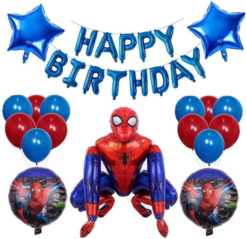 18Pcs/Set Giant Spiderman Balloon Happy Birthday Set Boy Cartoon Theme  Party Decoration | Shopee Malaysia