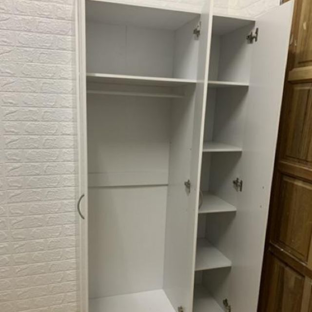 3 door wardrobe putih almari 3 pintu  homez Shopee Malaysia