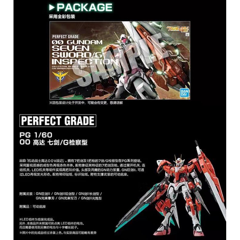 P Bandai Pg 1 60 00 Gundam Seven Sword G Inspection Colors Release Info Shopee Malaysia