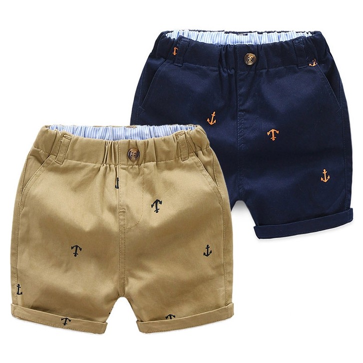 Korean Style Children New Sea Anchor Pants Boys Fashion Casual Shorts Kids Summer Cotton Clothing