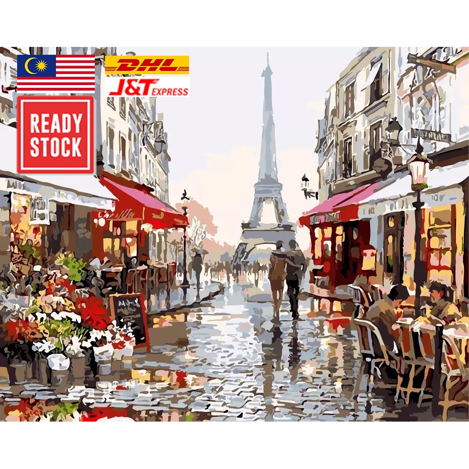 [ READY STOCK ] FRAME 40x50cm DIY PaintingPaint By Numbers on Canvas