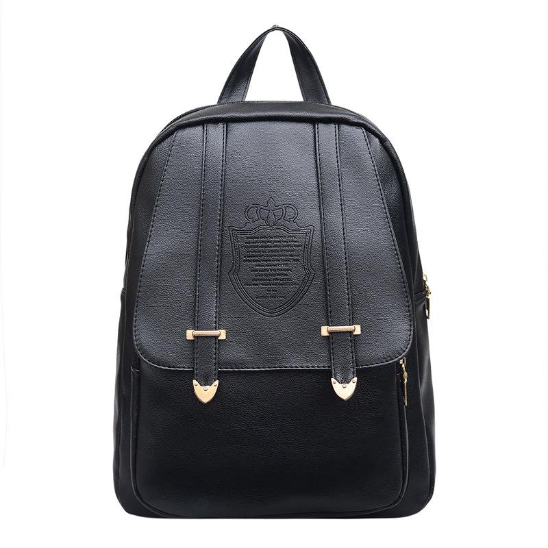 Fashion Plain Backpacks Big Soft Leather Shoulder Travel Bags