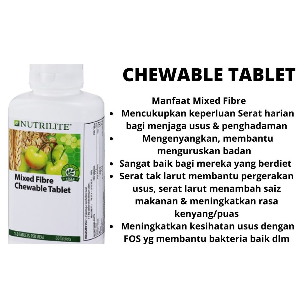 Nutrilite Mixed Fibre Chewable Tablet 60 Tab Shopee Malaysia